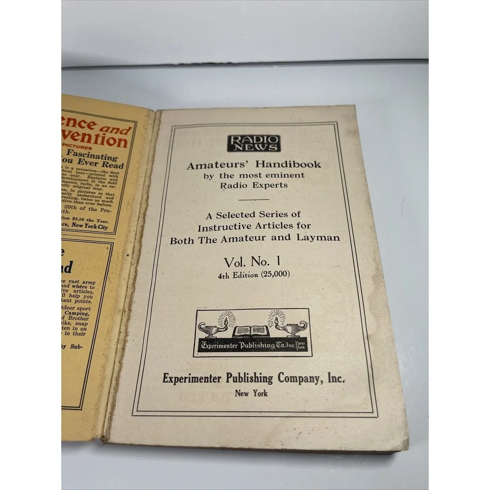 Vintage Radio News Amateurs Handibook Experimenter Publishing Vol. 1 4th Edition